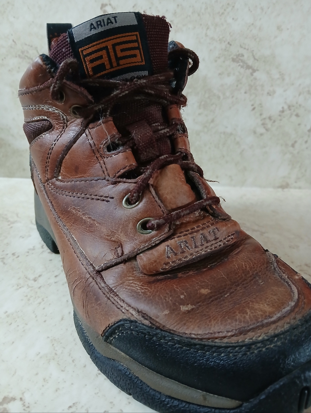 Ariat Brown Full Grain Leather Men’s Work/Hiking Boots with Black Outsole Sz 6B - Picture 9 of 13